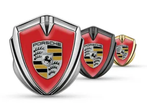 Porsche Badge Autoadesivo Disegno Max Inox